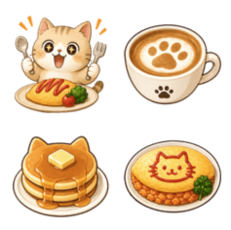 にゃんこカフェ・グルメ絵文字