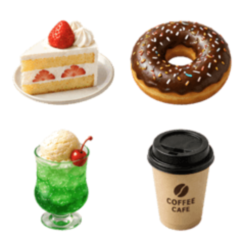 毎日使えるグルメ絵文字 カフェスイーツ