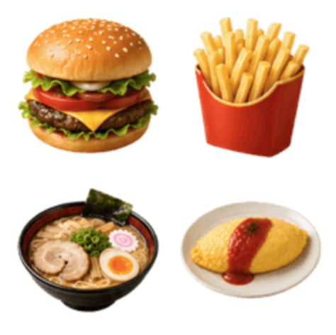 毎日使えるグルメ絵文字 外食ランチ